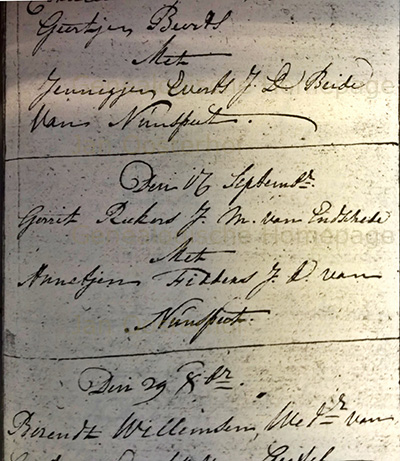 DTB huwelijk Gerrit Rekers en Annetjen Fidders 1747